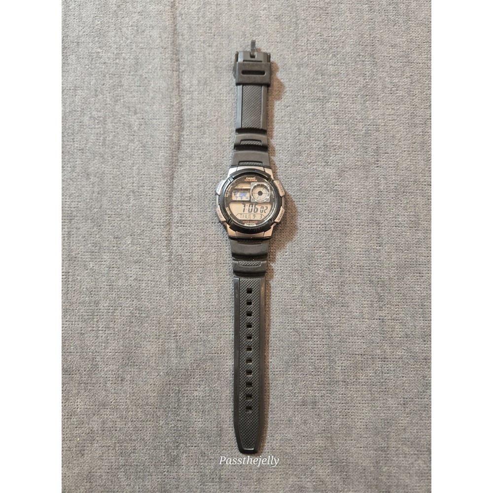 Casio Men's Watch AE1000W Black Resin Digital Quartz Sport World Time 3198